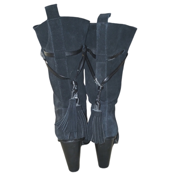 Very Volatile Suede Convertable Tassel Boots in Black Size 7 - Picture 6 of 11